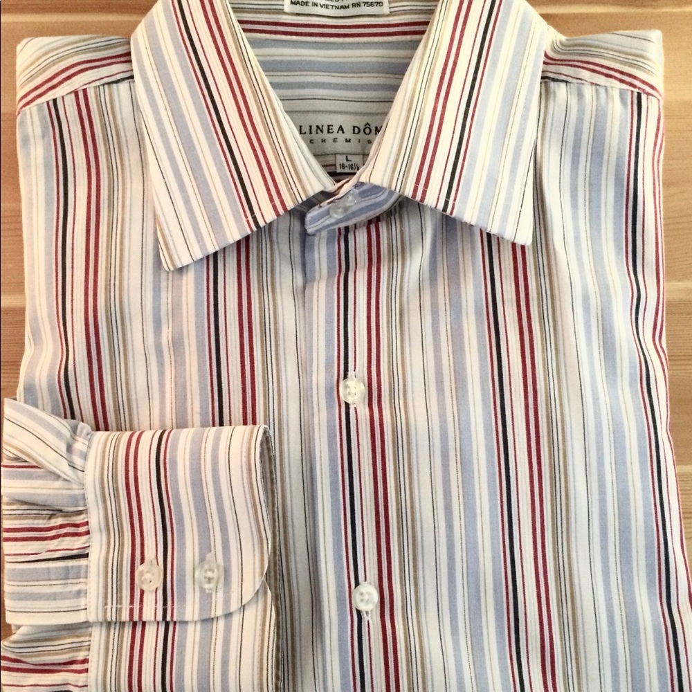 LINEA DOME Men’s Dress Shirt Size L